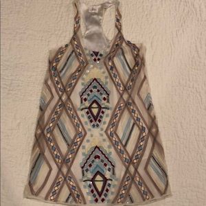 Parker Multicolored Sequin and Embroidered Dress